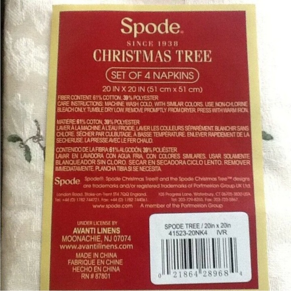 Spode Christmas Tree Oblong Damask Jacquard Tablecloth 60 x 120” & 8 Napkins NWT - Picture 5 of 12